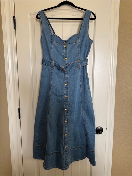 House of Harlow 1960 Dresses & Skirts - House of Harlow 1960 Light Blue Denim Dress with Gold Button
